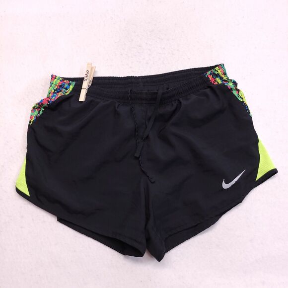 Nike Dri-Fit Athletic Drawstring Running Shorts Womens Size Small S Black Multi - Picture 2 of 9